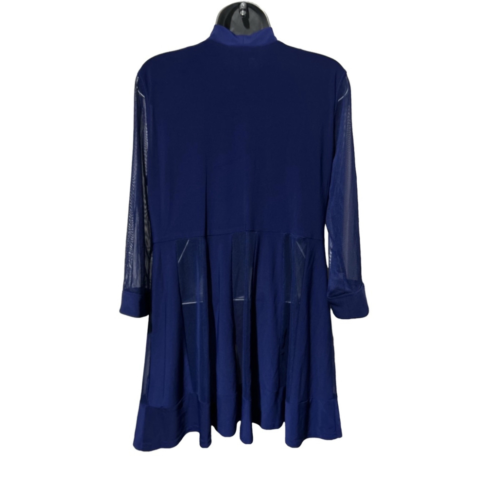 NWT Partially Sheer Dress Jacket Mid thigh length, 3/4 sleeve in Royal Blue PM - Picture 7 of 11